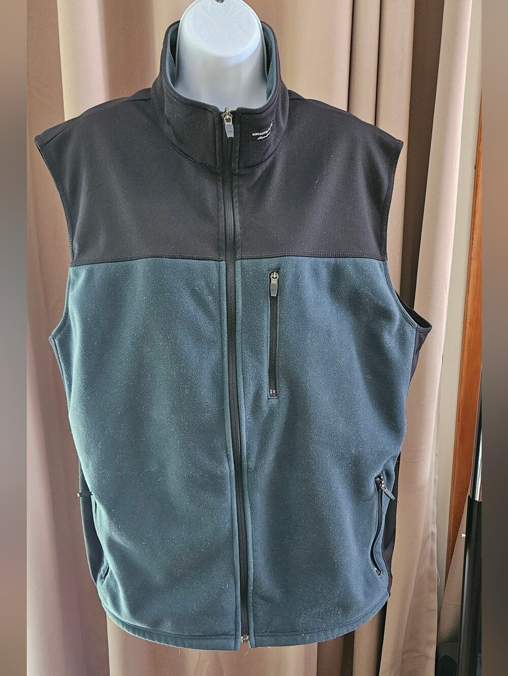 Eddie Bauer Windcutter Fleece Vest Men's XL Tall Full Zip Windproof EUC